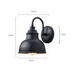 Industrial Outdoor Wall Light | Vintage Dome Sconce in Aged Bronze