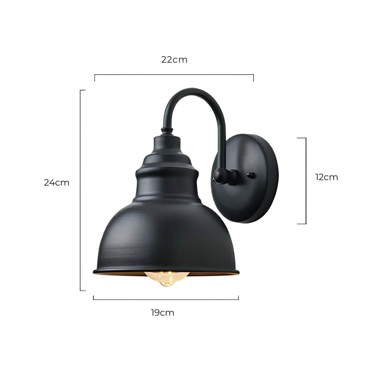 Industrial Outdoor Wall Light | Vintage Dome Sconce in Aged Bronze