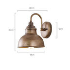 Industrial Outdoor Wall Light | Vintage Dome Sconce in Aged Bronze