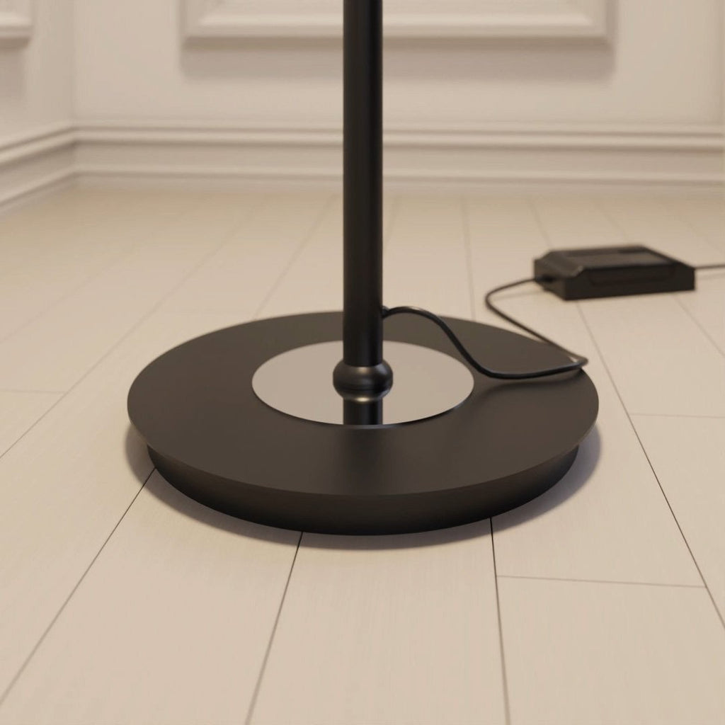Modern LED Floor Lamp | Glass Disc Shade with Metal Stand