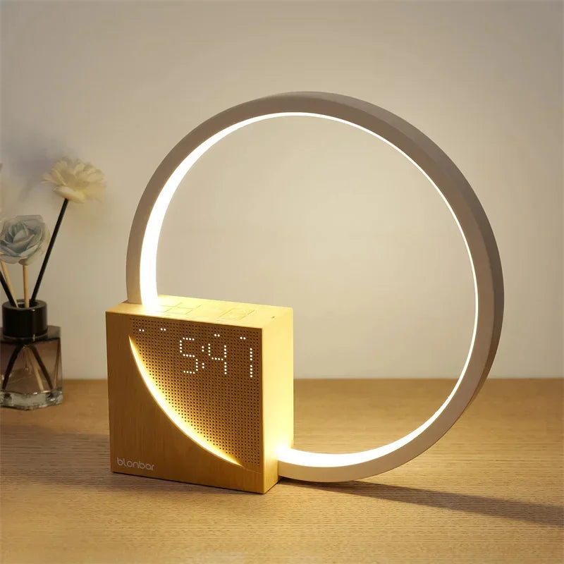Modern Digital Alarm Clock | LED Touch Control Ring Light